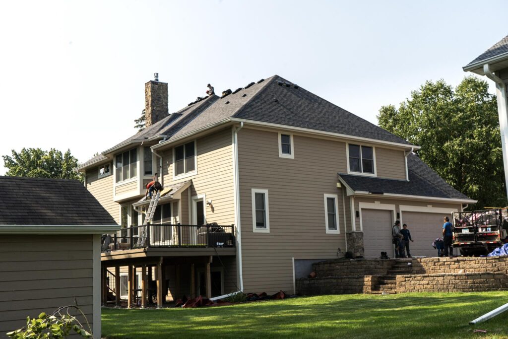 "Completed roof installation on residential home by BJT Roofing"